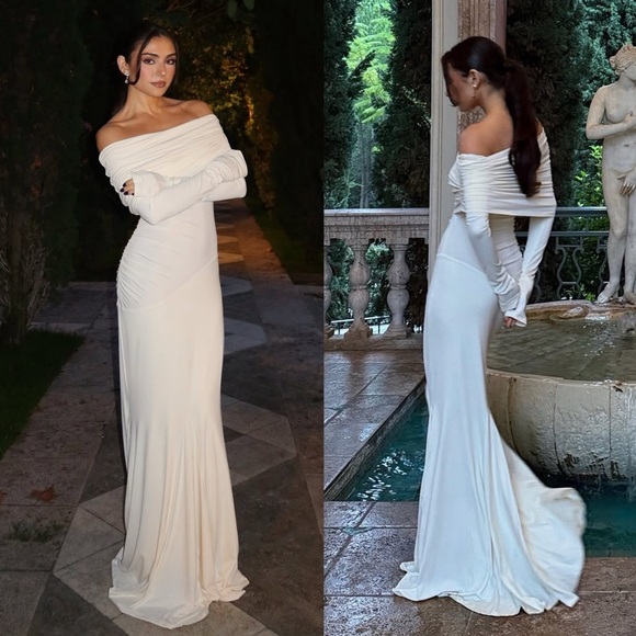 HELSA Lotta Off Shoulder Maxi Dress Cream NEW with tags - www.joarbit.com
